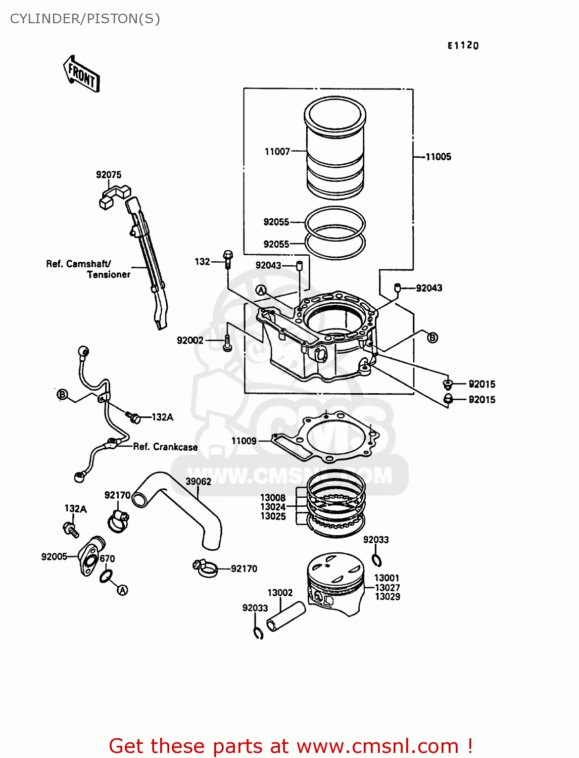 CYLINDER/PISTON(S) KL650A3 KLR650 1989 EUROPE UK GR NR SD