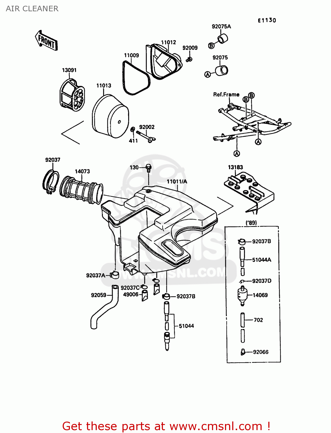 AIR CLEANER KL650A3 KLR650 1989 EUROPE UK GR NR SD