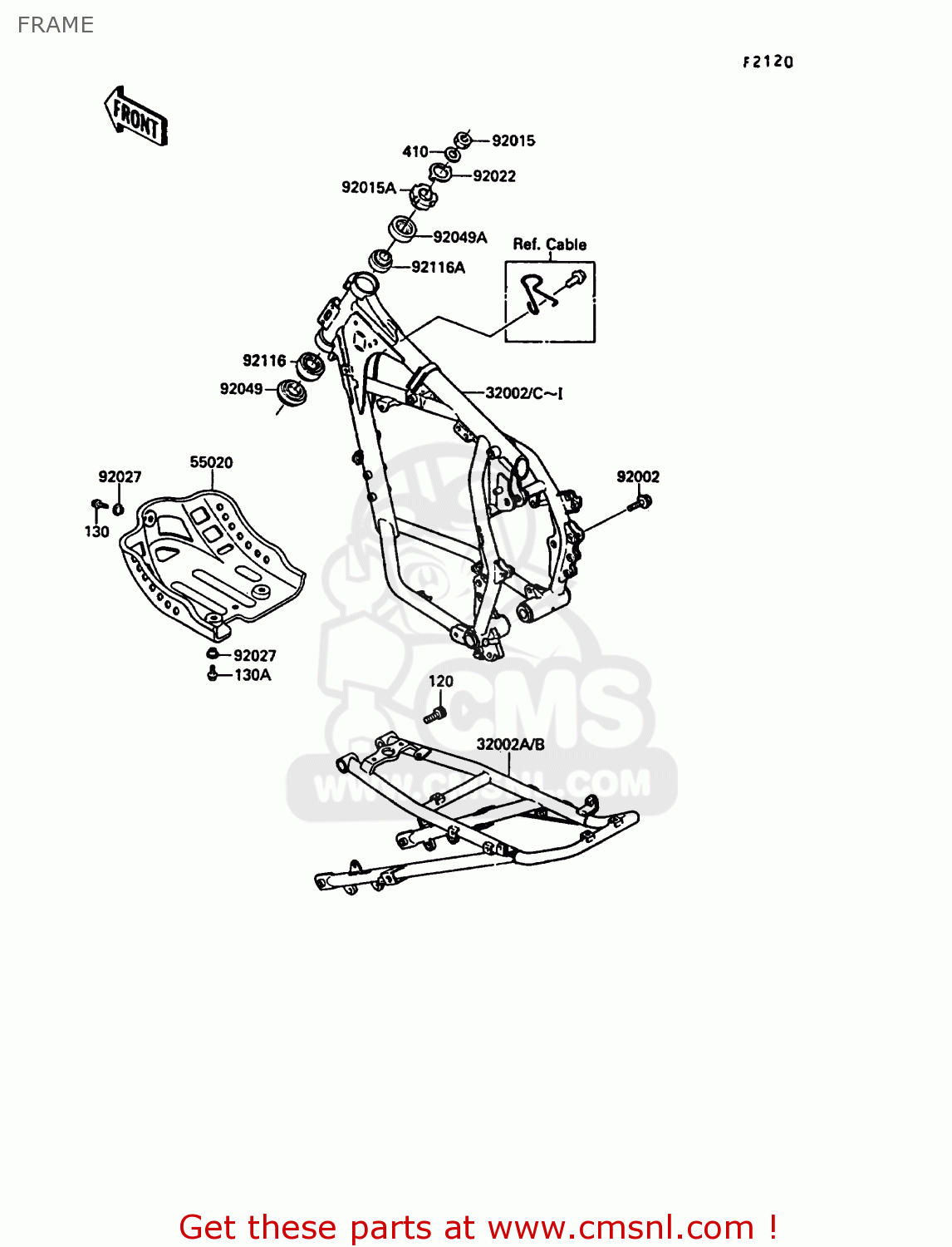 FRAME KL650A3 KLR650 1989 EUROPE UK GR NR SD