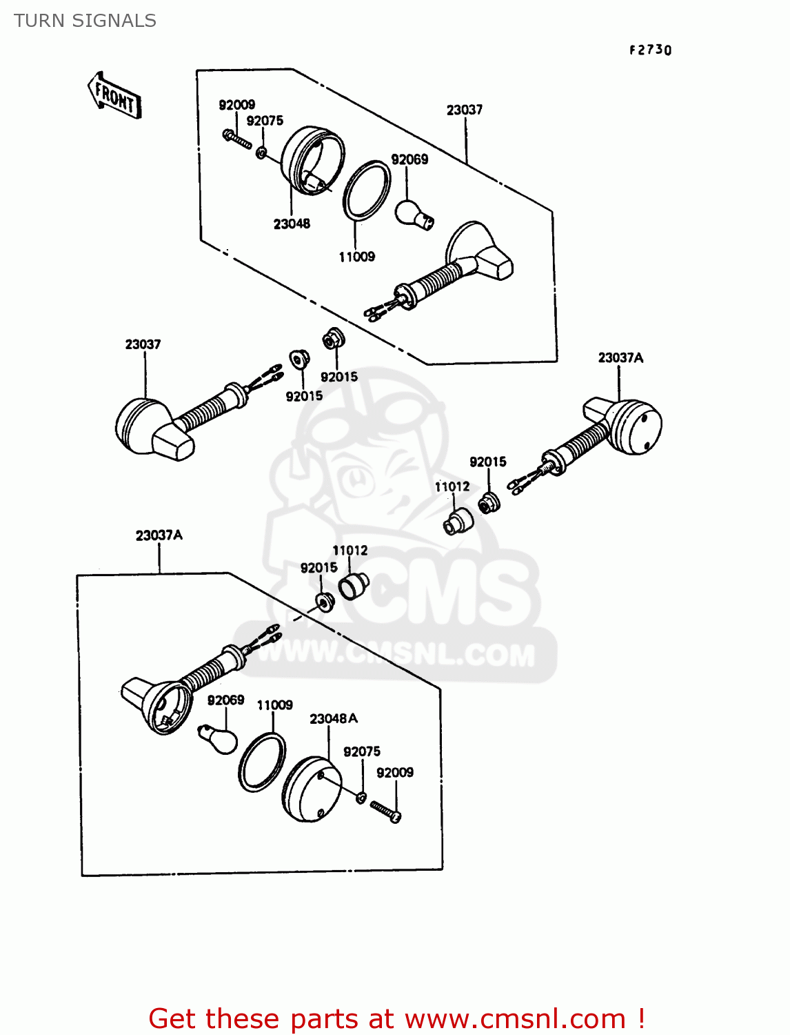 TURN SIGNALS KL650A3 KLR650 1989 EUROPE UK GR NR SD