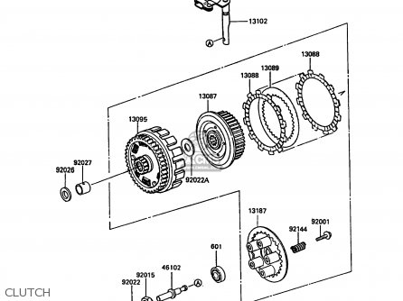 CLUTCH - KL650A3 KLR650 1989 EUROPE UK GR NR SD