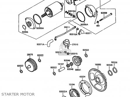 STARTER MOTOR - KL650A3 KLR650 1989 EUROPE UK GR NR SD