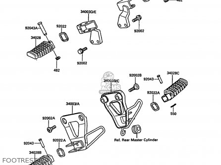 FOOTRESTS - KL650A3 KLR650 1989 EUROPE UK GR NR SD
