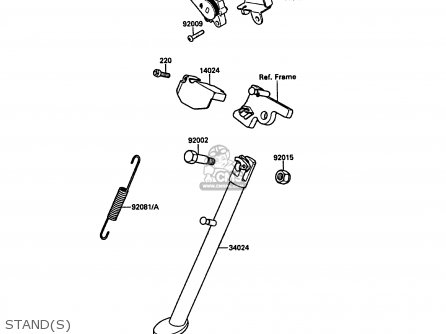 STAND(S) - KL650A3 KLR650 1989 EUROPE UK GR NR SD