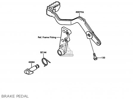 BRAKE PEDAL - KL650A3 KLR650 1989 EUROPE UK GR NR SD
