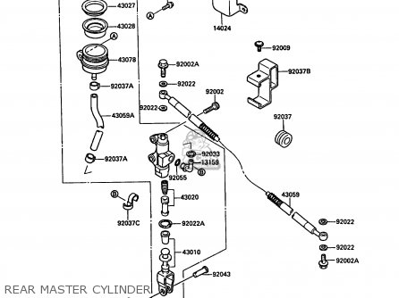 REAR MASTER CYLINDER - KL650A3 KLR650 1989 EUROPE UK GR NR SD