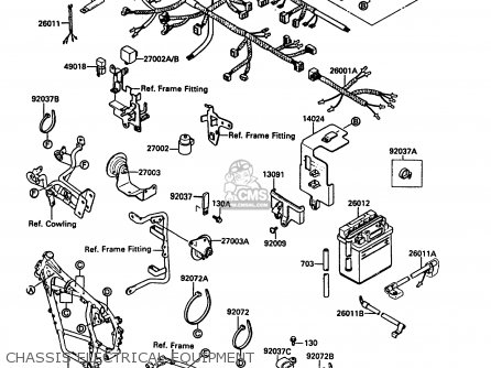 CHASSIS ELECTRICAL EQUIPMENT - KL650A3 KLR650 1989 EUROPE UK GR NR SD