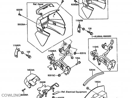 COWLING - KL650A3 KLR650 1989 EUROPE UK GR NR SD