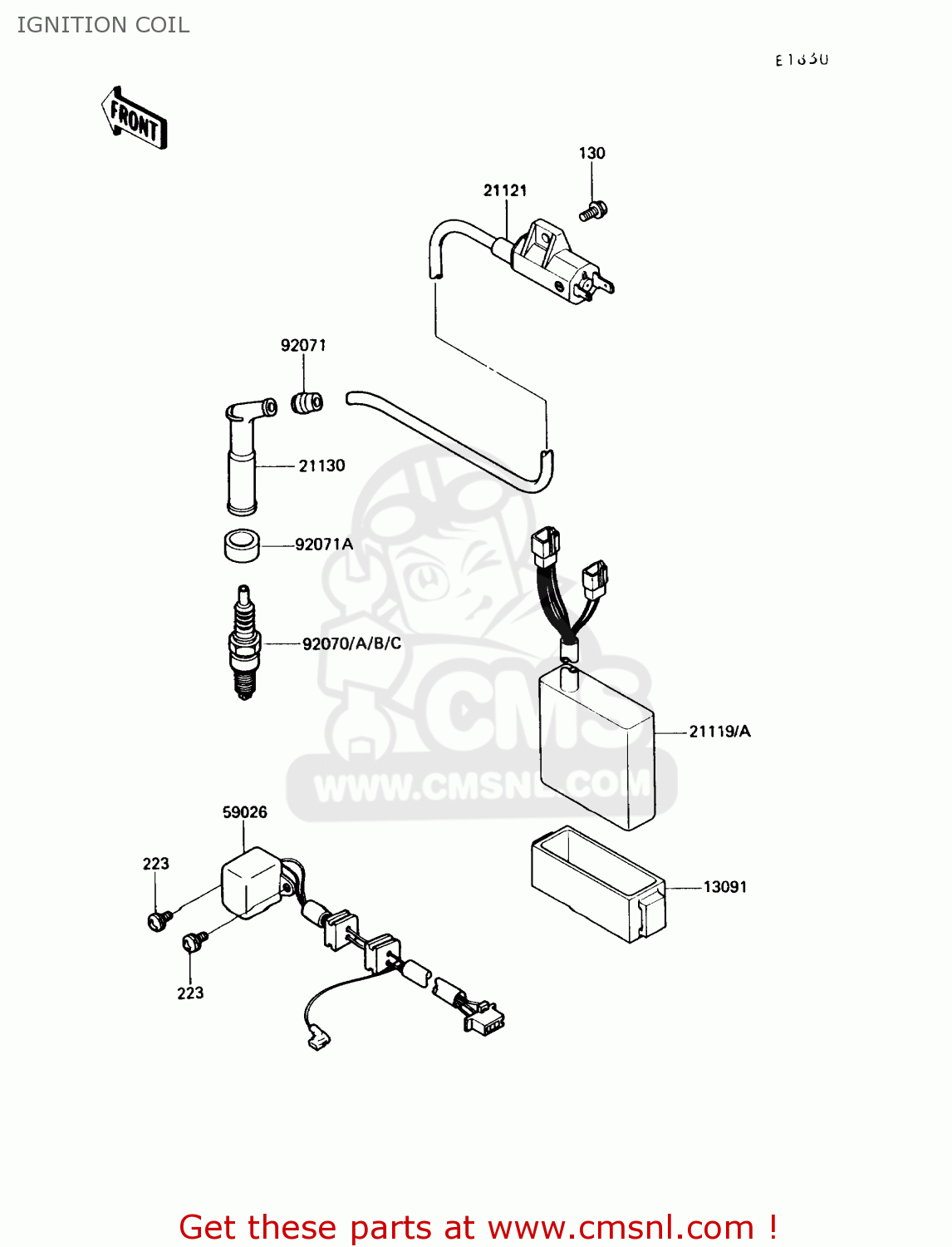 IGNITION COIL KL650A3 KLR650 1989 USA CALIFORNIA CANADA