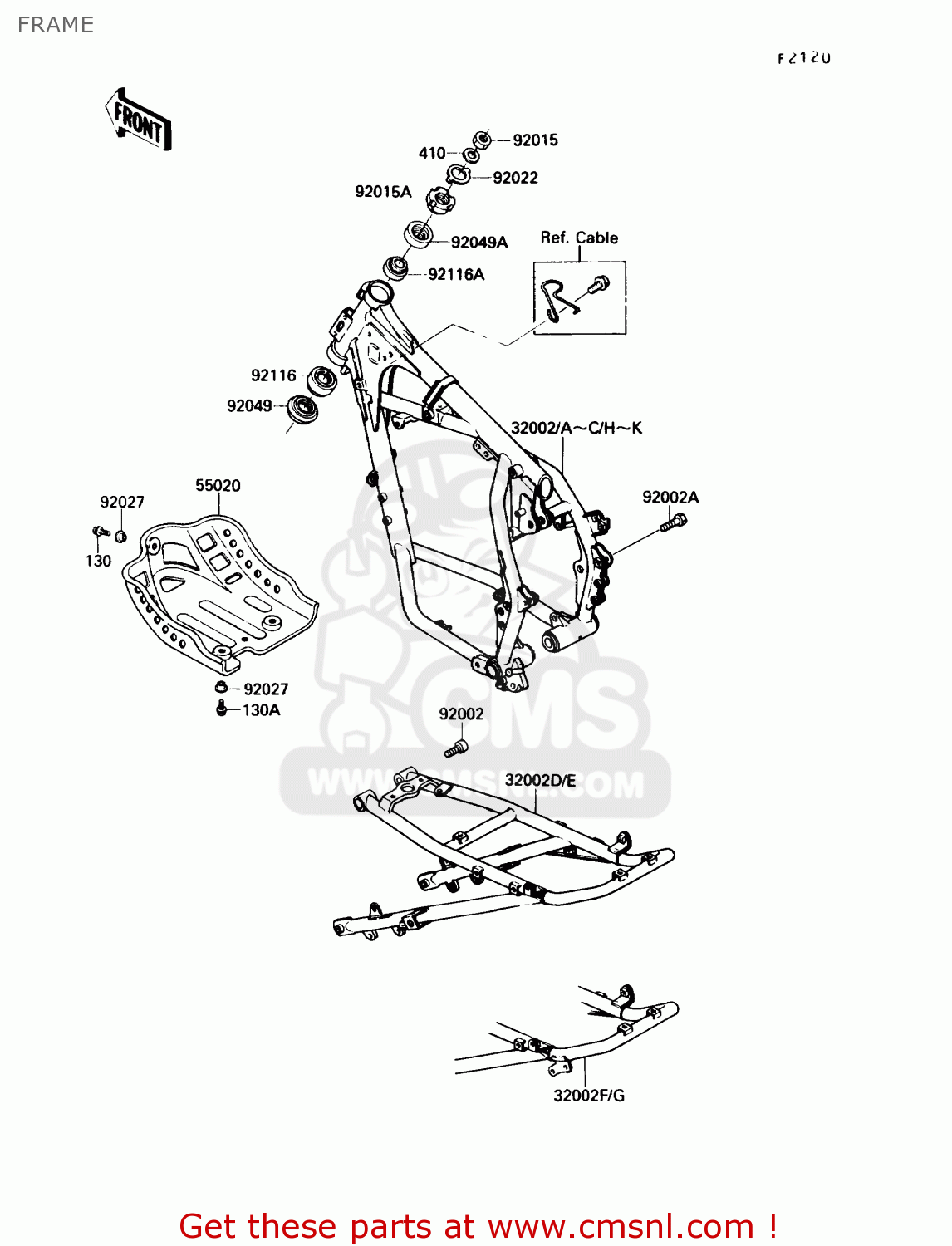 FRAME KL650A3 KLR650 1989 USA CALIFORNIA CANADA