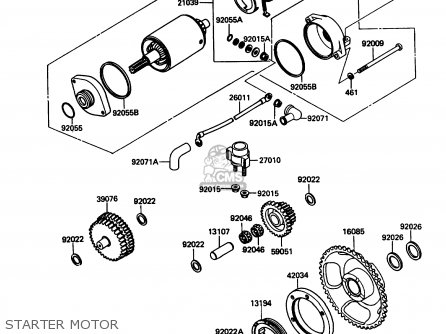 STARTER MOTOR - KL650A3 KLR650 1989 USA CALIFORNIA CANADA