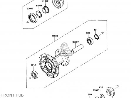 FRONT HUB - KL650A3 KLR650 1989 USA CALIFORNIA CANADA