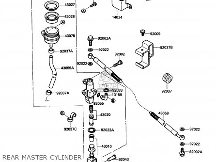 REAR MASTER CYLINDER - KL650A3 KLR650 1989 USA CALIFORNIA CANADA