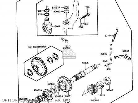 OPTIONAL PARTS(KICKSTARTER) - KL650A3 KLR650 1989 USA CALIFORNIA CANADA