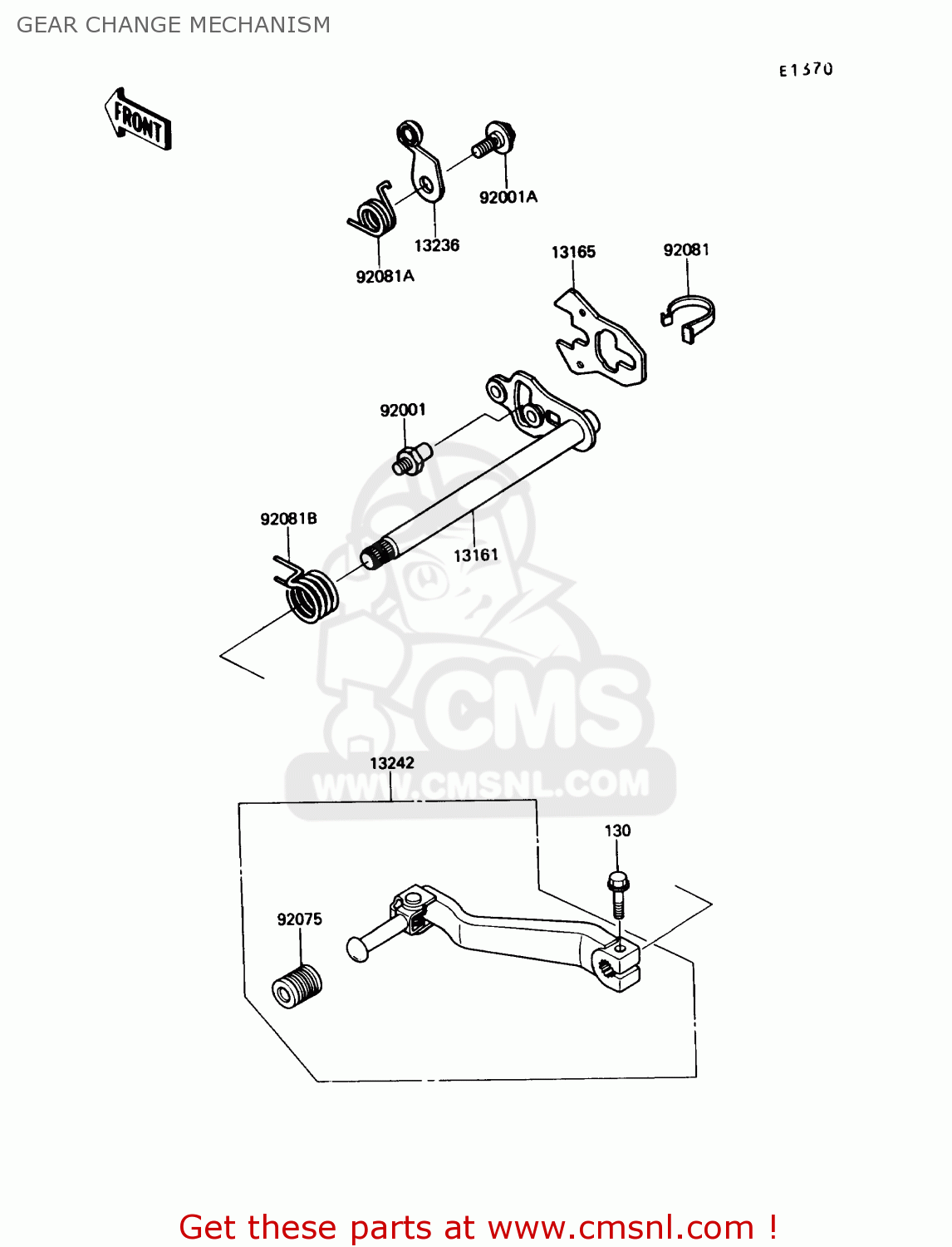 GEAR CHANGE MECHANISM KL650A4 KLR650 1990 USA CALIFORNIA CANADA