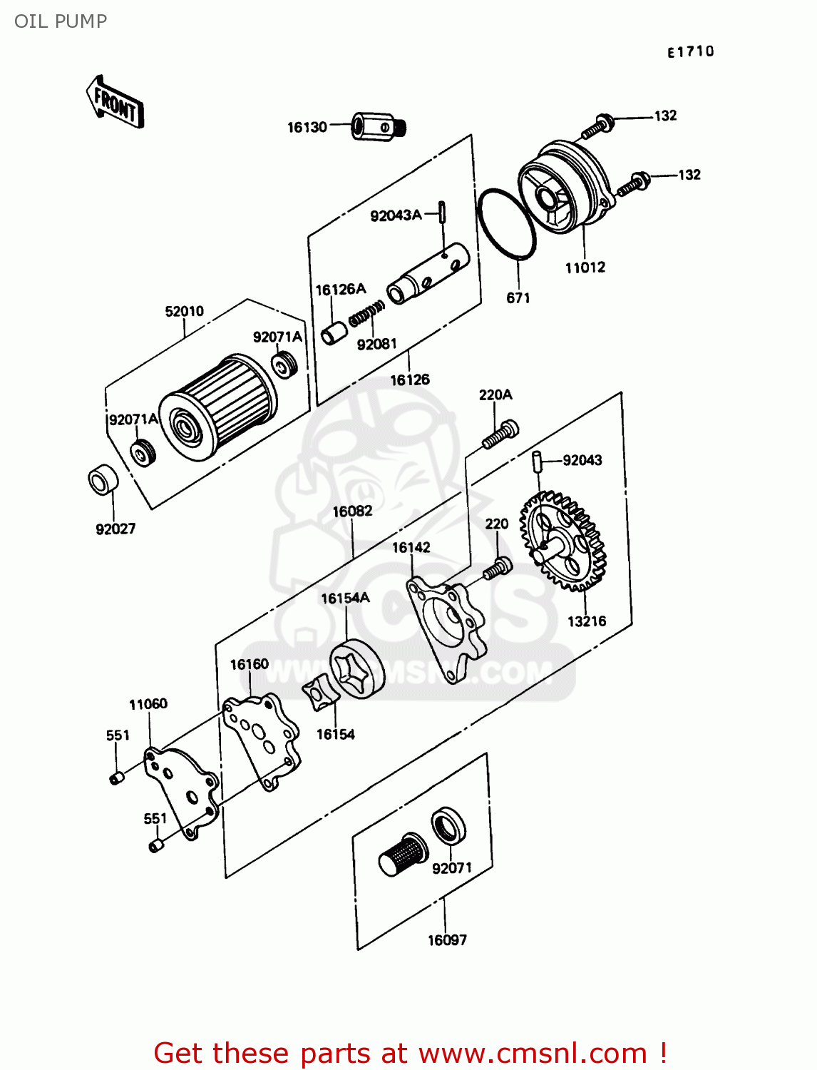 OIL PUMP KL650A4 KLR650 1990 USA CALIFORNIA CANADA