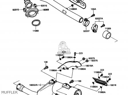 MUFFLER - KL650A4 KLR650 1990 USA CALIFORNIA CANADA