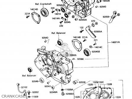 CRANKCASE - KL650A4 KLR650 1990 USA CALIFORNIA CANADA
