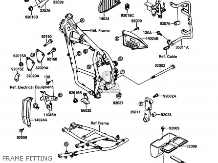 FRAME FITTING - KL650A4 KLR650 1990 USA CALIFORNIA CANADA