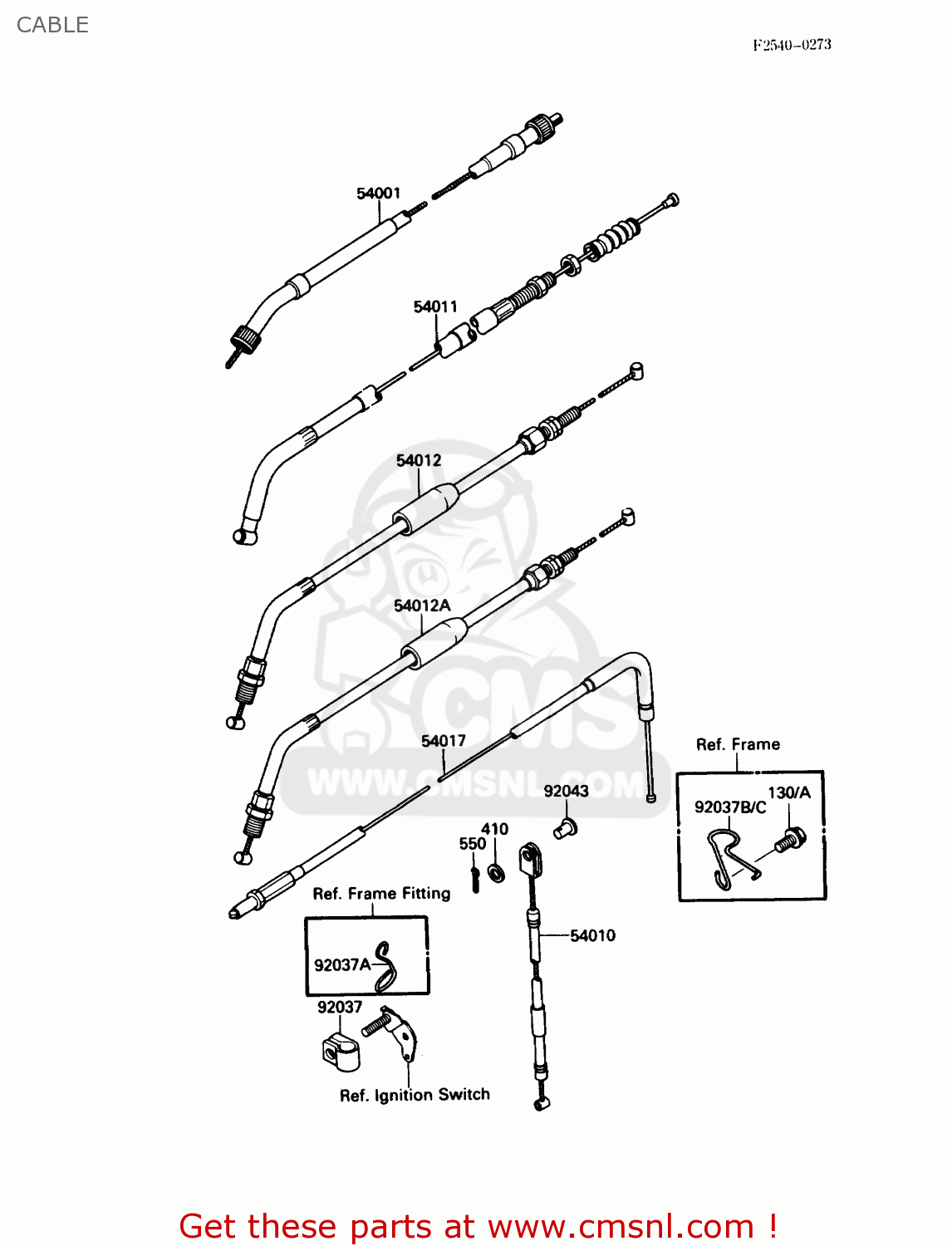 CABLE KL650A5 KLR650 1991 USA CALIFORNIA CANADA