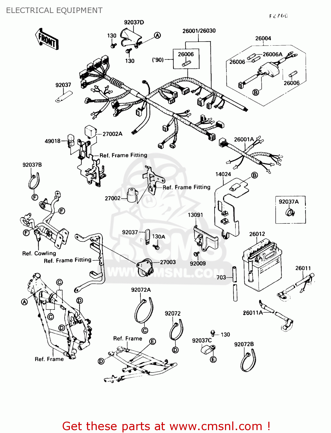 ELECTRICAL EQUIPMENT KL650A5 KLR650 1991 USA CALIFORNIA CANADA