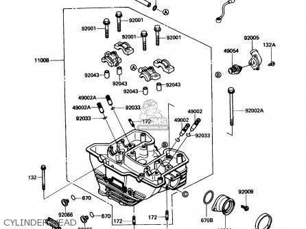 CYLINDER HEAD - KL650A5 KLR650 1991 USA CALIFORNIA CANADA