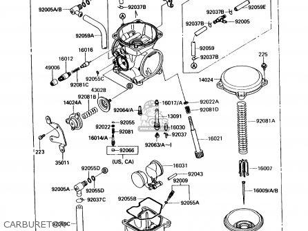CARBURETOR - KL650A5 KLR650 1991 USA CALIFORNIA CANADA