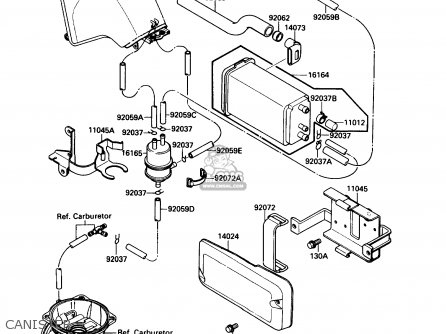 CANISTER - KL650A5 KLR650 1991 USA CALIFORNIA CANADA