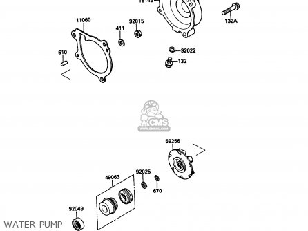 WATER PUMP - KL650A5 KLR650 1991 USA CALIFORNIA CANADA