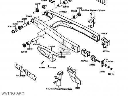 SWING ARM - KL650A5 KLR650 1991 USA CALIFORNIA CANADA