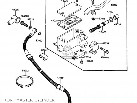 FRONT MASTER CYLINDER - KL650A5 KLR650 1991 USA CALIFORNIA CANADA