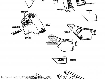 DECAL(BLUE/WHITE)(KL650-A5) - KL650A5 KLR650 1991 USA CALIFORNIA CANADA