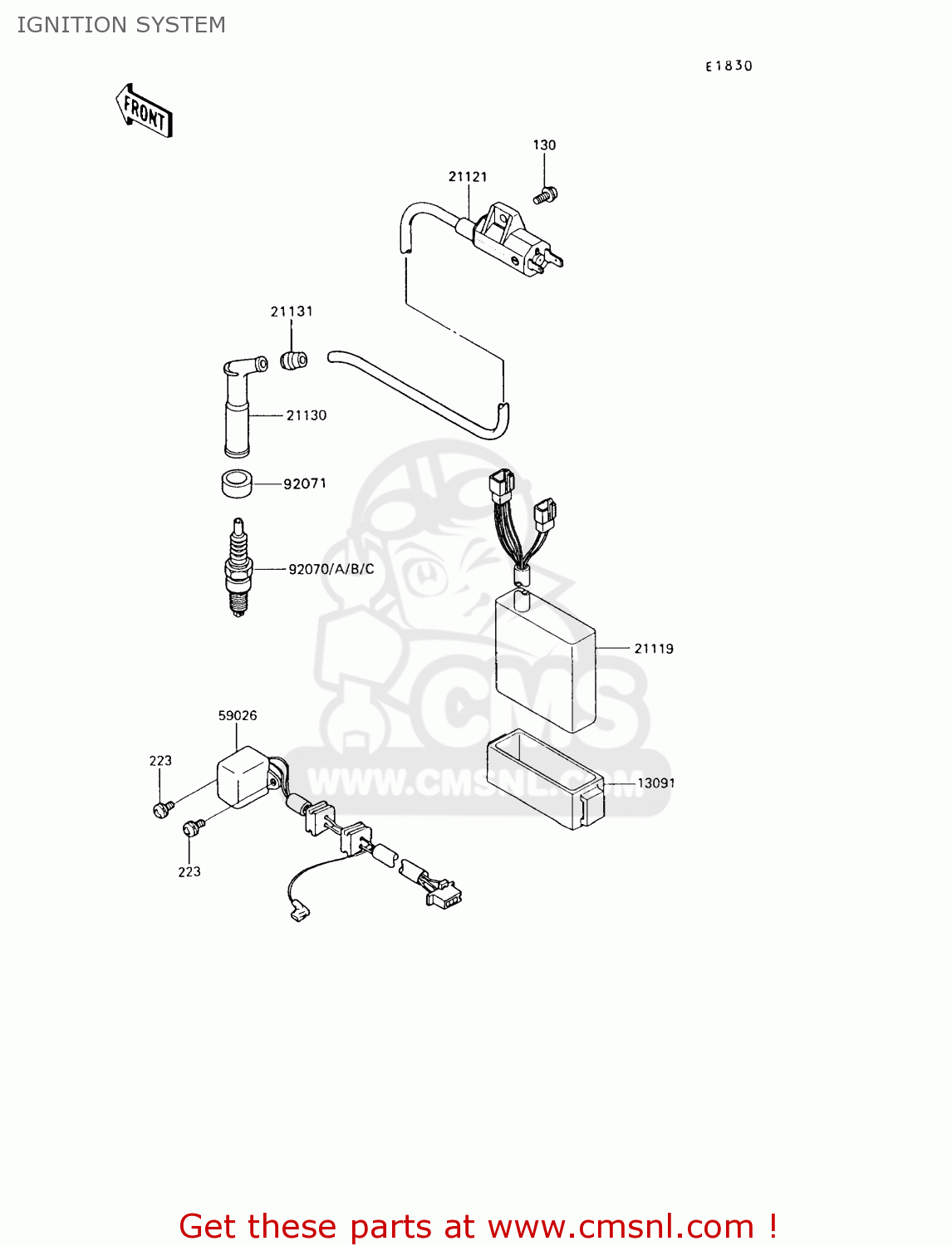 IGNITION SYSTEM KL650A6 KLR650 1992 USA CALIFORNIA CANADA