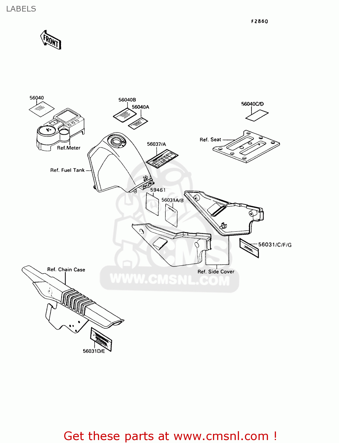LABELS KL650A6 KLR650 1992 USA CALIFORNIA CANADA