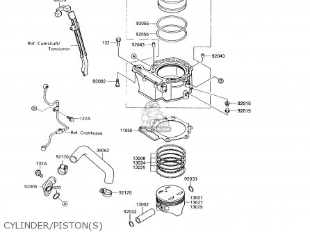 CYLINDER/PISTON(S) - KL650A6 KLR650 1992 USA CALIFORNIA CANADA