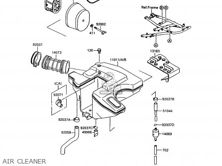 AIR CLEANER - KL650A6 KLR650 1992 USA CALIFORNIA CANADA
