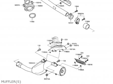 MUFFLER(S) - KL650A6 KLR650 1992 USA CALIFORNIA CANADA