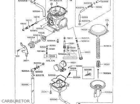 CARBURETOR - KL650A6 KLR650 1992 USA CALIFORNIA CANADA