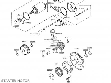 STARTER MOTOR - KL650A6 KLR650 1992 USA CALIFORNIA CANADA