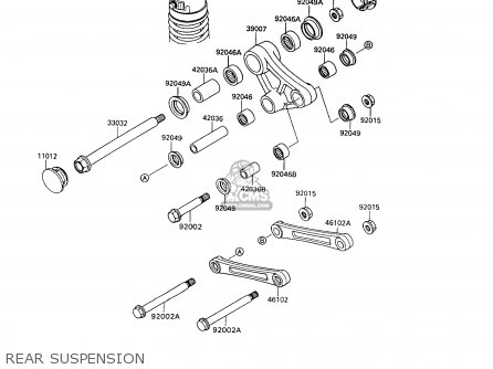 REAR SUSPENSION - KL650A6 KLR650 1992 USA CALIFORNIA CANADA
