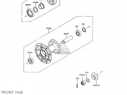 FRONT HUB - KL650A6 KLR650 1992 USA CALIFORNIA CANADA