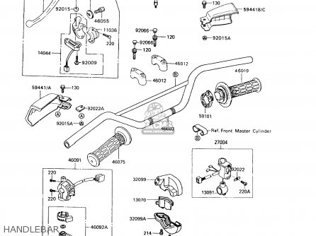 HANDLEBAR - KL650A6 KLR650 1992 USA CALIFORNIA CANADA