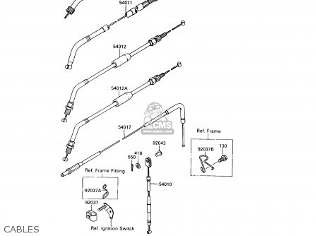CABLES - KL650A6 KLR650 1992 USA CALIFORNIA CANADA