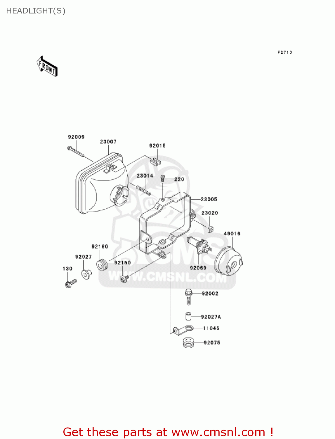 HEADLIGHT(S) KL650A6F KLR650 2006 USA CALIFORNIA CANADA