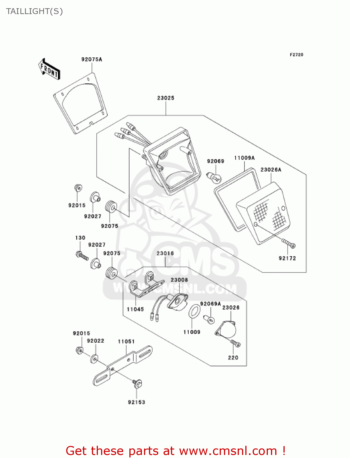TAILLIGHT(S) KL650A6F KLR650 2006 USA CALIFORNIA CANADA
