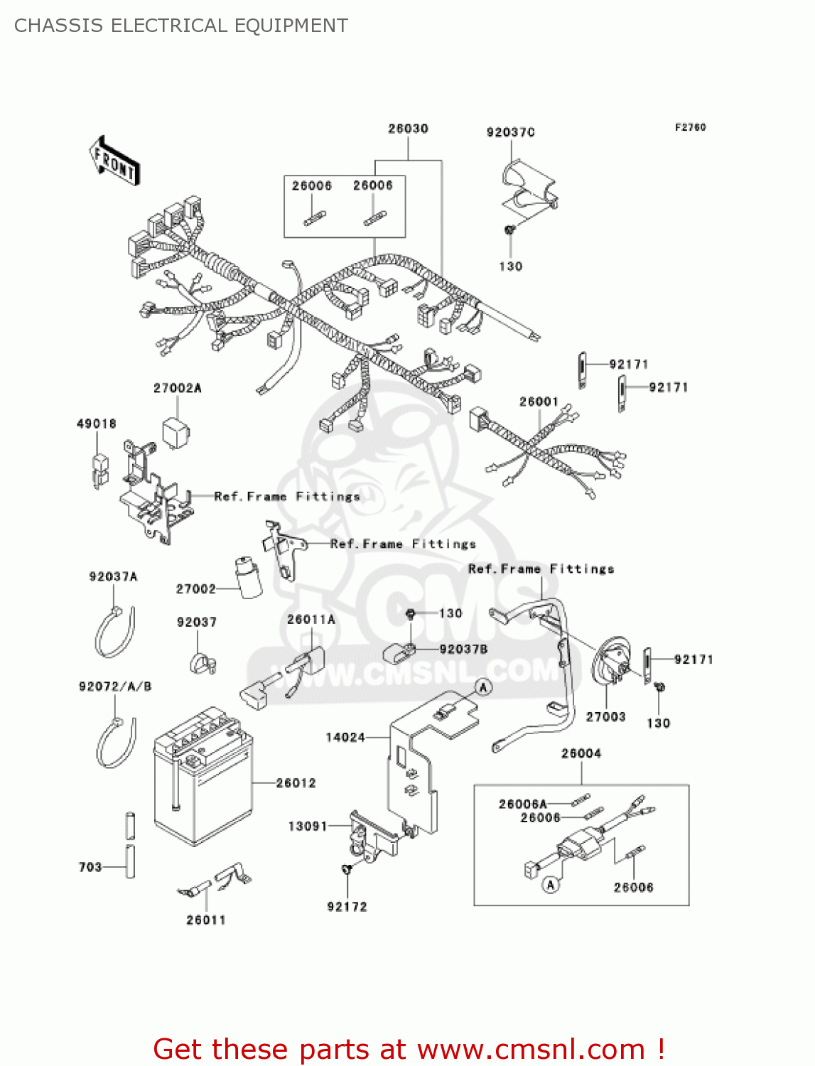 CHASSIS ELECTRICAL EQUIPMENT KL650A6F KLR650 2006 USA CALIFORNIA CANADA