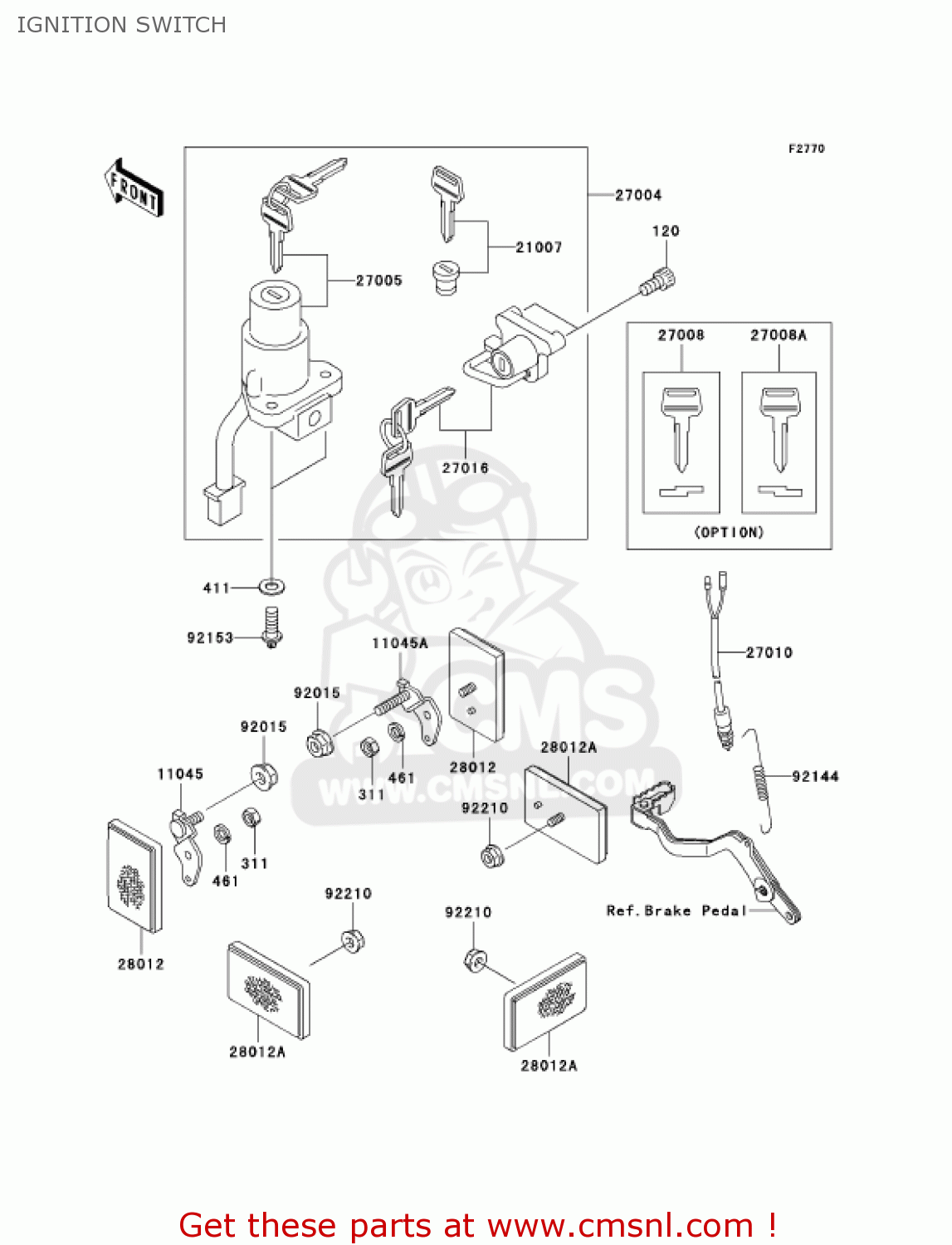 IGNITION SWITCH KL650A6F KLR650 2006 USA CALIFORNIA CANADA