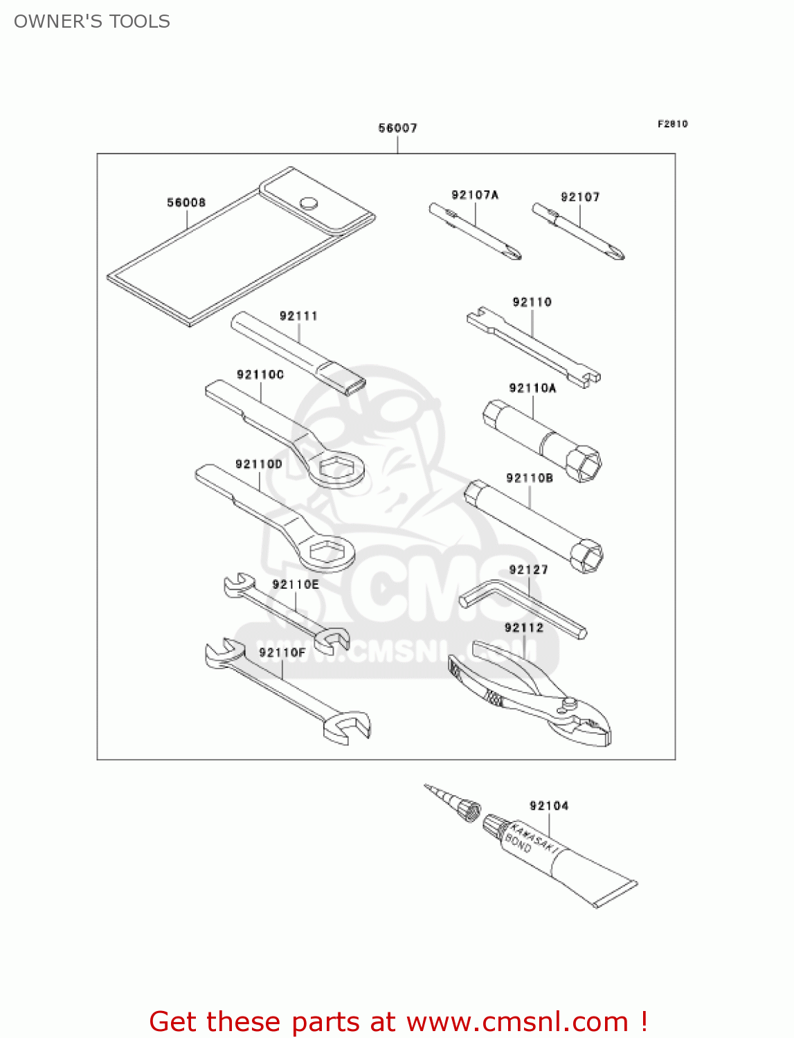 OWNER'S TOOLS KL650A6F KLR650 2006 USA CALIFORNIA CANADA