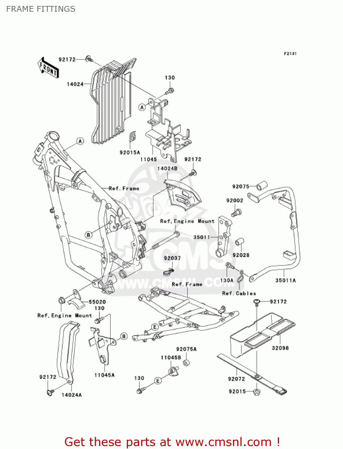 FRAME FITTINGS KL650A6F KLR650 2006 USA CALIFORNIA CANADA