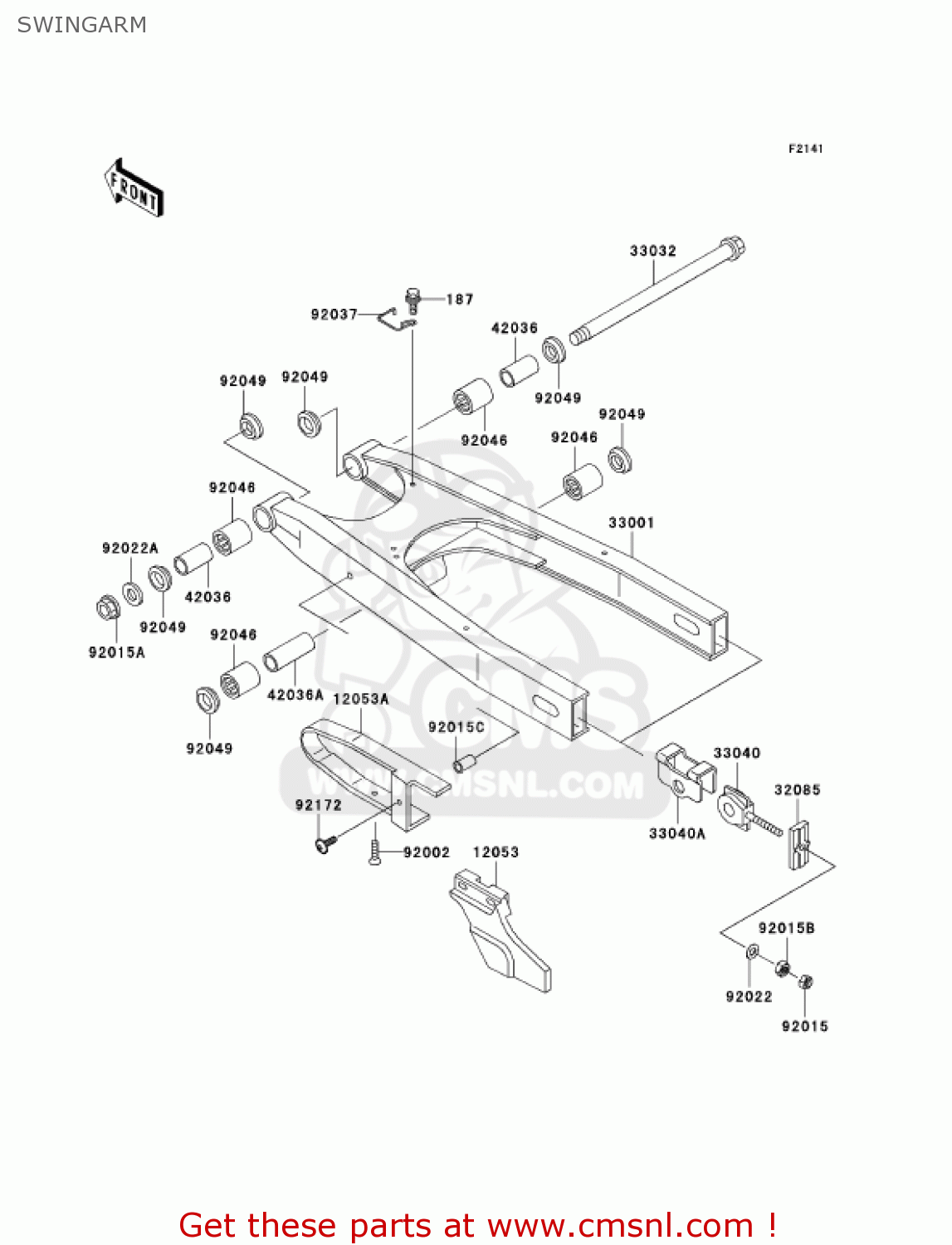 SWINGARM KL650A6F KLR650 2006 USA CALIFORNIA CANADA